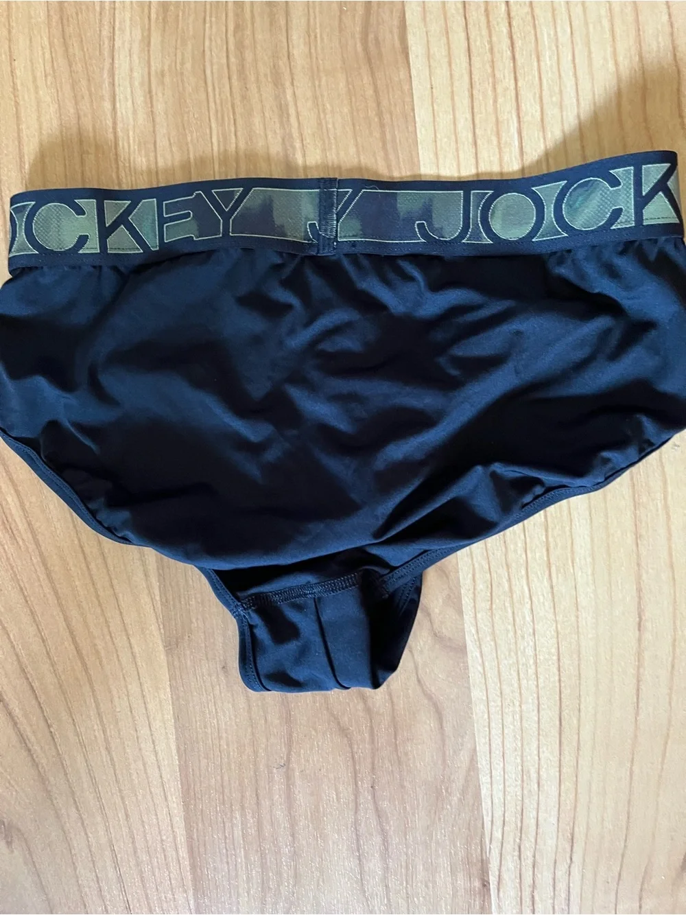 Jockey Black Brief with Branded Navy Waistband